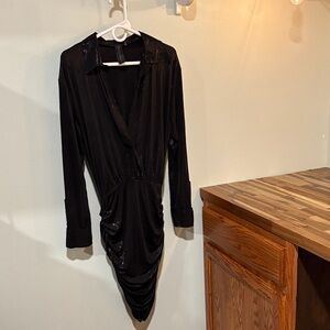 Norma Kamali Black Long Sleeve Dress Size Small